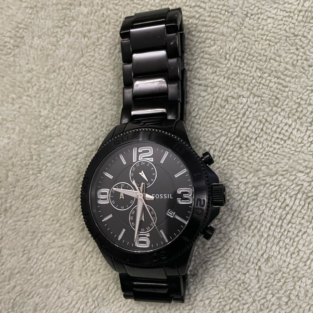 Fossil
Black Bq1627 Stainless Steel Band Chronograph Men's Watch